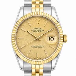 Rolex Datejust 36MM 16233 Linen Dial Two-Tone Watch